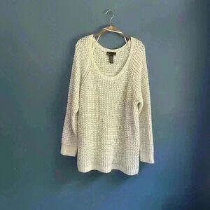Lane Bryant cream shimmer knit sweater woman’s‎ size 26/28